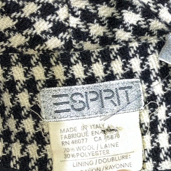 Esprit VINTAGE Long Wool Houndstooth Belted Jacket - Picture 13 of 16